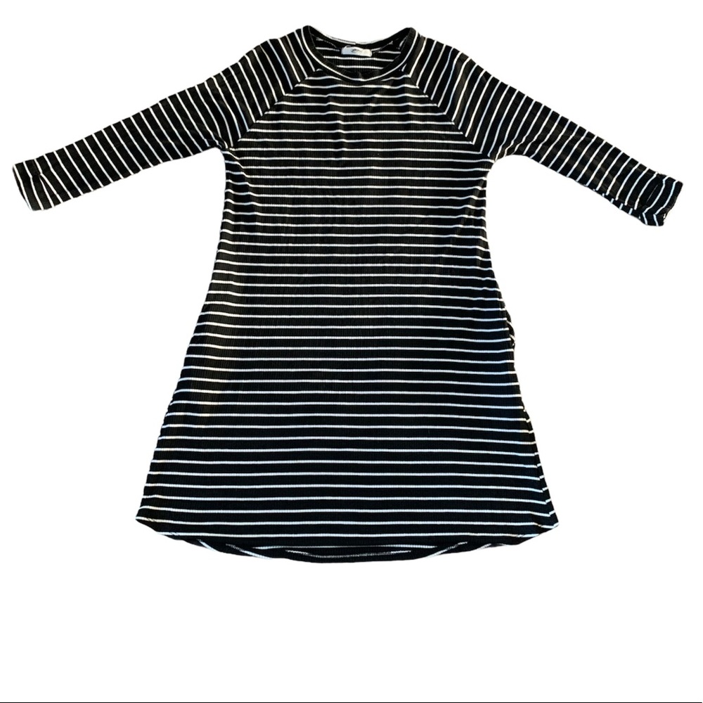 Black and white striped dress